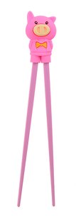 Kinder Eetstokjes met Varken Figuur - Kunststof Roze - 22cm