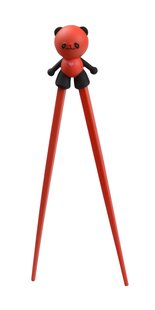 Kinder Eetstokjes met Panda Figuur - Rood Plastic - 22cm