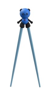 Kinder Eetstokjes met Panda Figuur - Blauw Kunststof - 22cm
