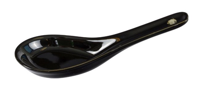 Zwarte Lepel - Black Series - Porselein - 12.5 x 4 cm