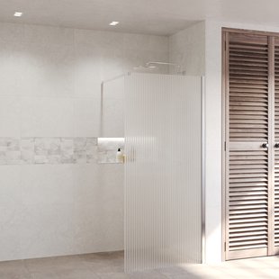 Inloopdouche Ribbel BWS Portos Chroom 80x200 cm Helder Glas 8 mm Nano Coating