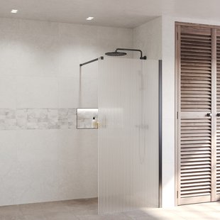 Inloopdouche Ribbel BWS Portos Gunmetal 100x200 cm Helder Glas 8 mm Nano Coating