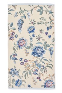 Pip Studio Badhanddoek Secret Garden Wit/Blauw 55x100cm