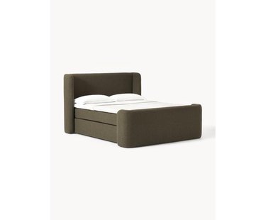 Boucl&eacute; boxspring bed Perla