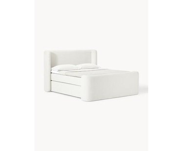 Boucl&eacute; boxspring bed Perla