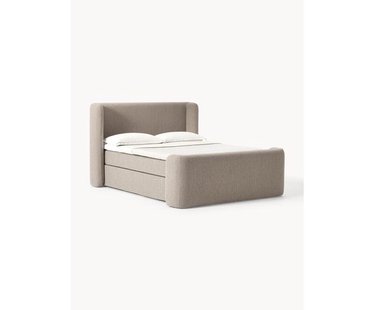 Boucl&eacute; boxspring bed Perla