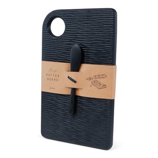 Jens Living - butterboard met mes - zwart - mangohout