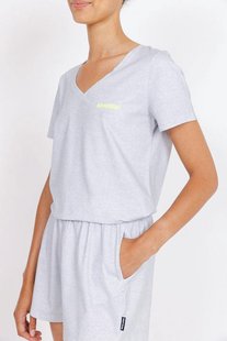 Grey T-shirt v-hals Dames