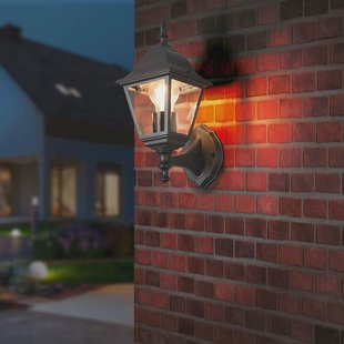 Trio Lighting Buitenwandlamp Livenza, fitting boven, zwart, aluminium