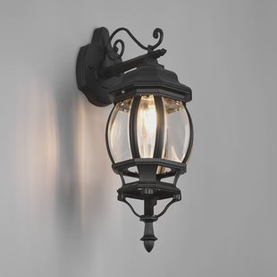 Trio Lighting Elvo buitenwandlamp, fitting onderaan, mat zwart