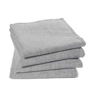 Set van 4 servetten in gewassen linnen, Victorine