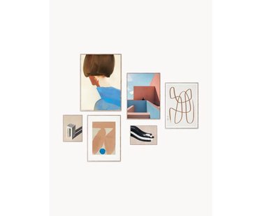 Poster Artwall no. 19 met lijst, set van 6