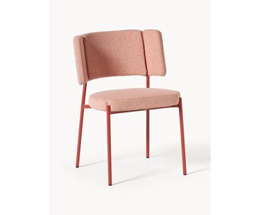 Boucl&eacute; gestoffeerde stoelen Samantha, 2 stuks