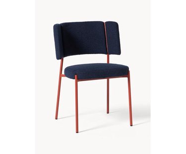 Boucl&eacute; gestoffeerde stoelen Samantha, 2 stuks