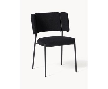 Boucl&eacute; gestoffeerde stoelen Samantha, 2 stuks