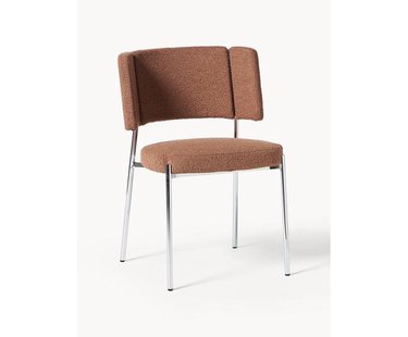 Boucl&eacute; gestoffeerde stoelen Samantha, 2 stuks