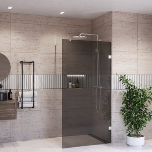 Inloopdouche BWS Portos RVS Look 70x200 cm Rookglas 8 mm Nano Coating Inloopdouche BWS Portos RVS Look 70x200 cm Rookglas 8 mm Nano Coating
