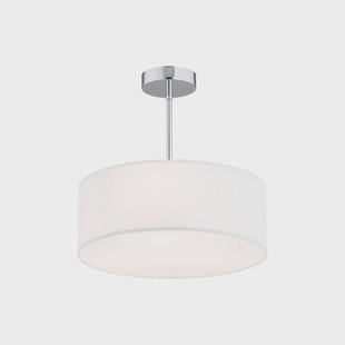 Argon Plafondlamp Oja, wit/chroom, textiel, Ø 40 cm