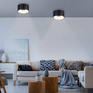 JUST LIGHT. GmbH JUST LIGHT. Plafondlamp Tanika zwart, Ø16cm, dimbaar