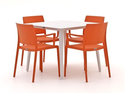 Forza Sile/Sora 90cm dining tuinset 5-delig stapelbaar - Laagste prijsgarantie!