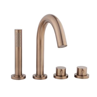 Badrandthermostaat Afbouwdeel Wiesbaden Caral 4-gats Geborsteld Brons Koper