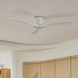 Lucande Smart LED plafondventilator Moneno, wit, DC, Tuya