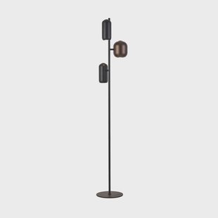 Brilliant Vloerlamp Jane, hoogte 147 cm, zwart/bruin/groen, 3-lamps.