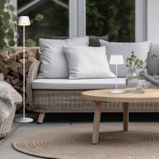 Reality Leuchten LED vloerlamp Suarez, wit, hoogte 123 cm, metaal