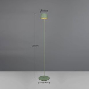 Reality Leuchten LED vloerlamp Suarez, groen, hoogte 123 cm, metaal