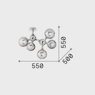 Ideallux Plafondlamp Ideal Lux Nodi, chroomkleurig, glas, 5-lamps