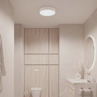 TEMAR LIGHTING Plafondlamp Cleo, Ø 20 cm, IP54, wit, metaal, E27