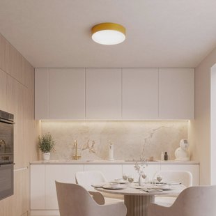 TEMAR LIGHTING Plafondlamp Cleo, Ø 20 cm, IP54, goudkleurig, metaal, E27