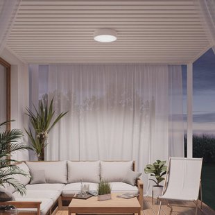 TEMAR LIGHTING Plafondlamp Cleo, Ø 50 cm, IP54, wit, metaal, E27