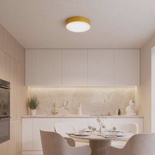 TEMAR LIGHTING Plafondlamp Cleo, Ø 50 cm, IP54, goudkleurig, metaal, E27