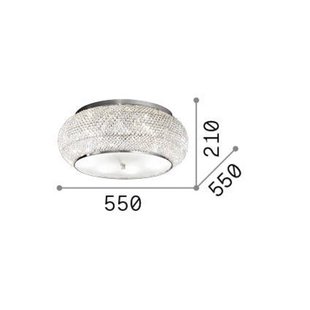 Ideallux Plafondlamp Ideal Lux Pasha, goudkleurig, kristal, Ø 55 cm