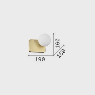 Ideallux Wandlamp Ideal Lux Penta, goudkleurig, opaalglas, aluminium