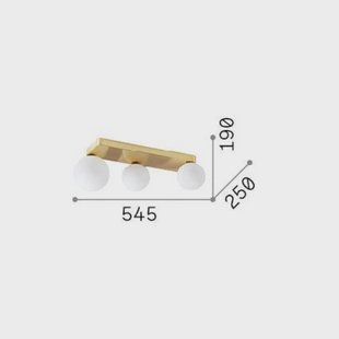 Ideallux Ideal Lux Penta plafondlamp, 3-lamps, goudkleurig, opaalglas