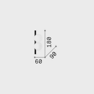 Ideallux Ideal Lux LED wandlamp Ping Pong, wit, 2-lamps, opaalglas