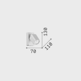 Ideallux Ideal Lux wandspot Rudy Square, wit, 1-lamp, metaal
