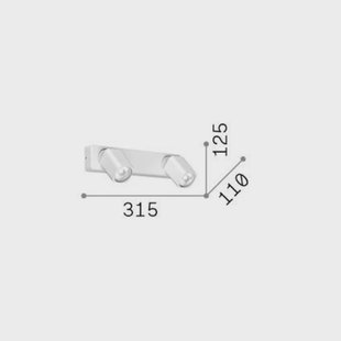 Ideallux Ideal Lux wandspot Rudy Square, zwart, 2-lamps, metaal