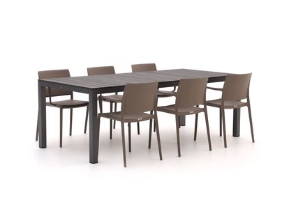Forza Sile/Fidenza 220cm dining tuinset 7-delig stapelbaar - Laagste prijsgarantie!