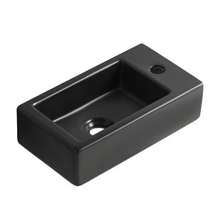 Fontein BWS Blong 40x22 Kraangat Rechts Mat Zwart