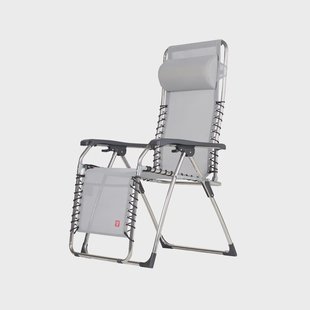 Fiam Movida ligstoel Textaline grijs-aluminiumstatief