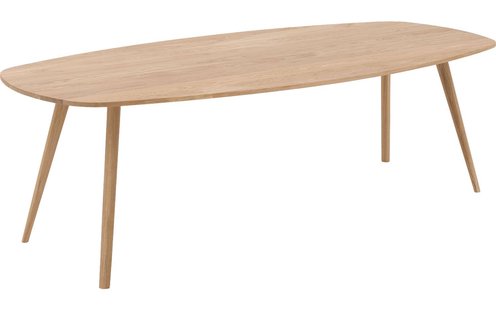 Goossens Eettafel Ferry, Semi ovaal 240 x 120 cm