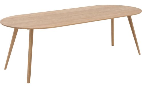 Goossens Eettafel Ferry, Semi rond 240 x 100 cm