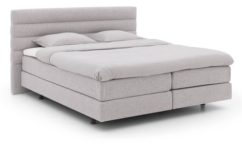 Goossens Boxspring Compleet Quatro Compleet, Vlak 160 x 200 cm box (=2x80cmx200cm) 2x matras gestoffeerd pocketvering, 1x matrastopper joy deluxe