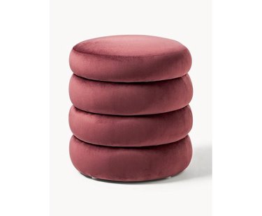 Fluwelen poef Alto met opbergruimte