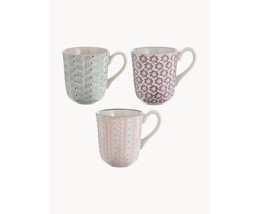 Mokken Maya met klein patroon, set van 3