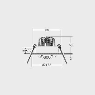 BRUMBERG LED inbouwspot Tirrel-S, aan/uit, mat aluminium