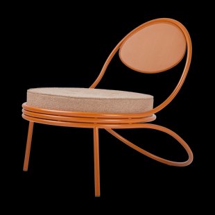 GUBI Copacabana Outdoor Lounge Chair gestoffeerde zitting Lorkey limonta 44-international oranje